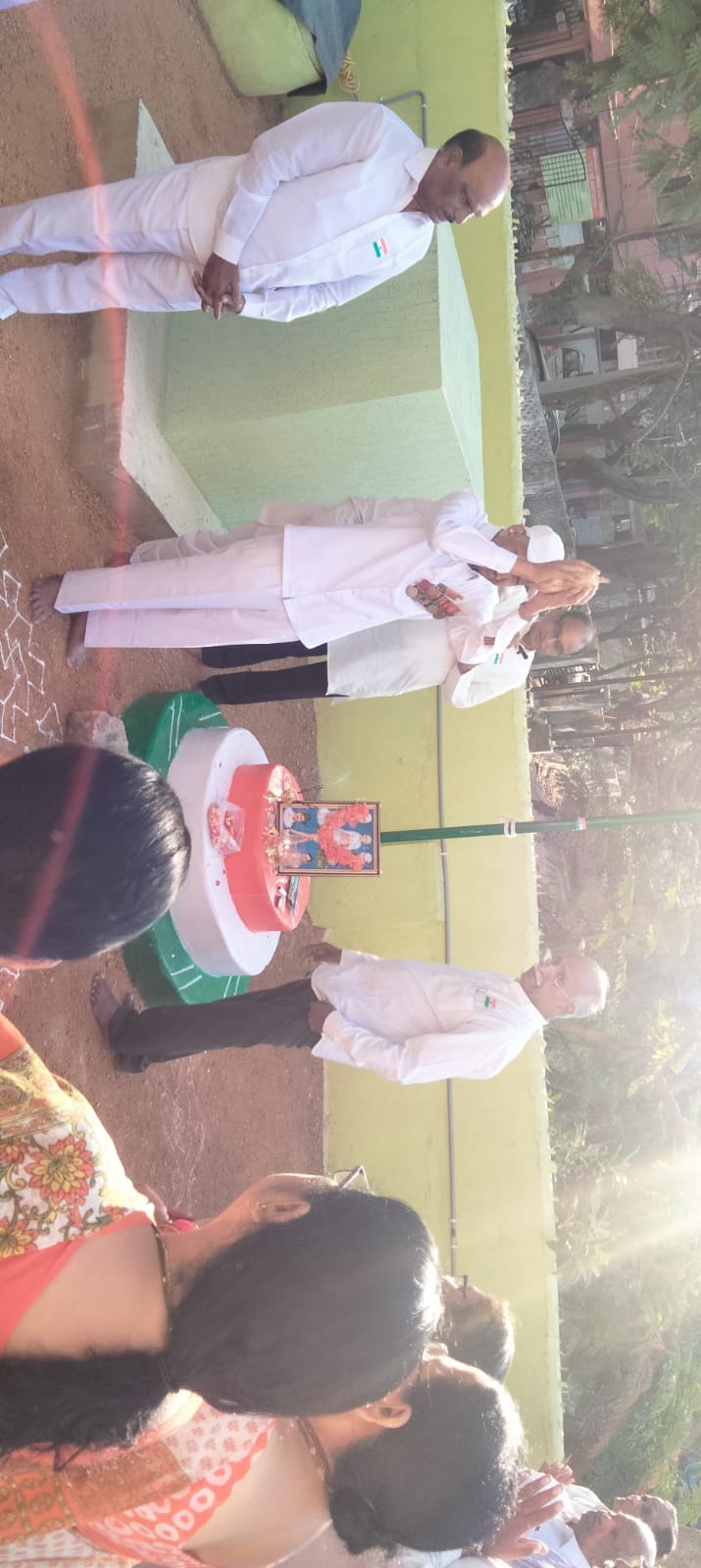 Buchaiah Garu breaking the coconut in 76th Republic day celebrations 2025